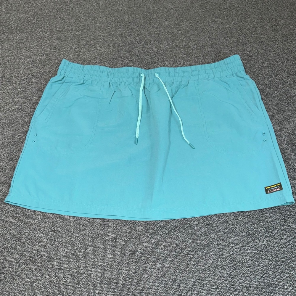 LL Bean Womens Large Turquoise Blue Active Skirt Hiking Golf Skirt Gorpcore